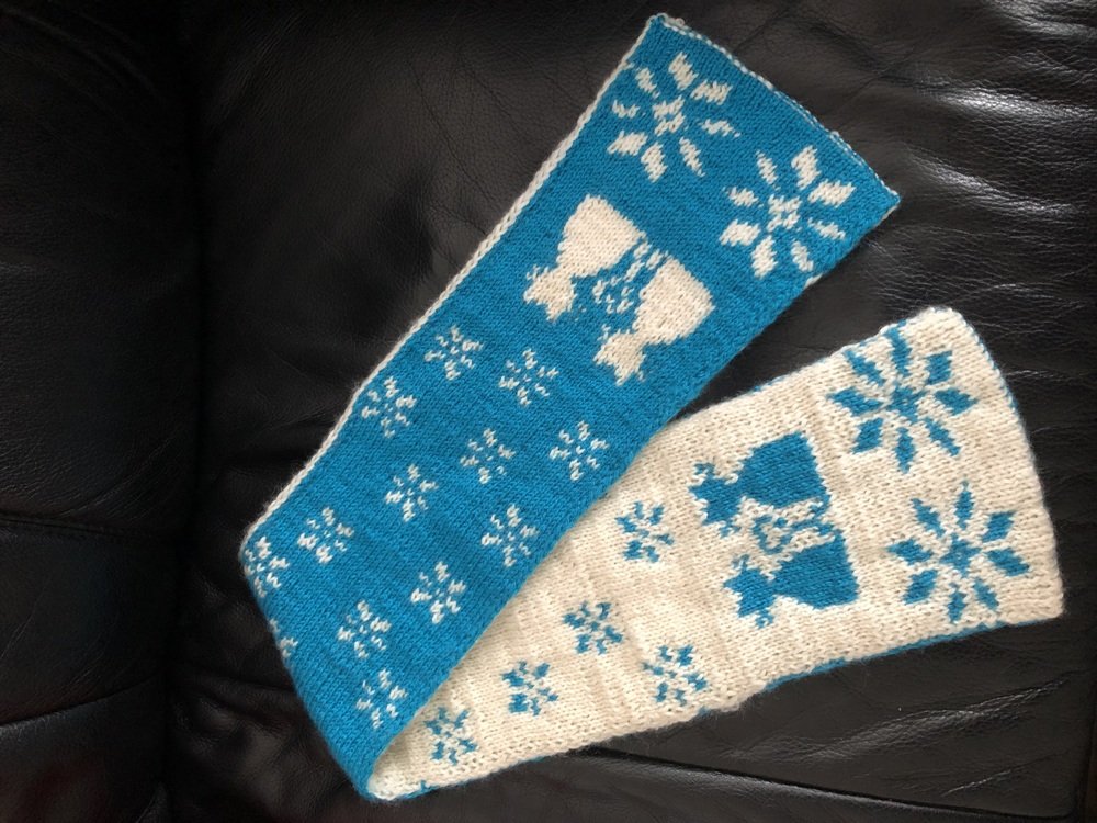 Double Knitting Pattern Scarf &quot;Winter Kitties&quot;