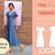 Sewing pattern dress in midi length with sleeves and zipper, XS-XXXL, easy