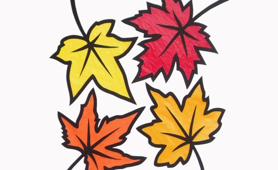 Fensterbild "Herbstblätter", einfach – Bastelvorlagen mit Anleitung