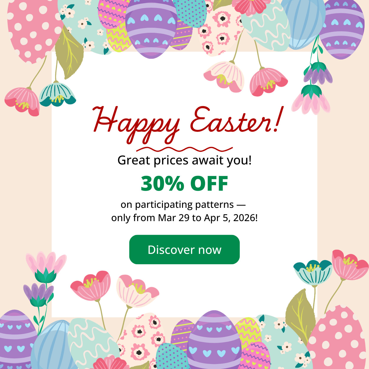 Crazypatterns Easter Sale: 30% discount on many crochet and knitting patterns