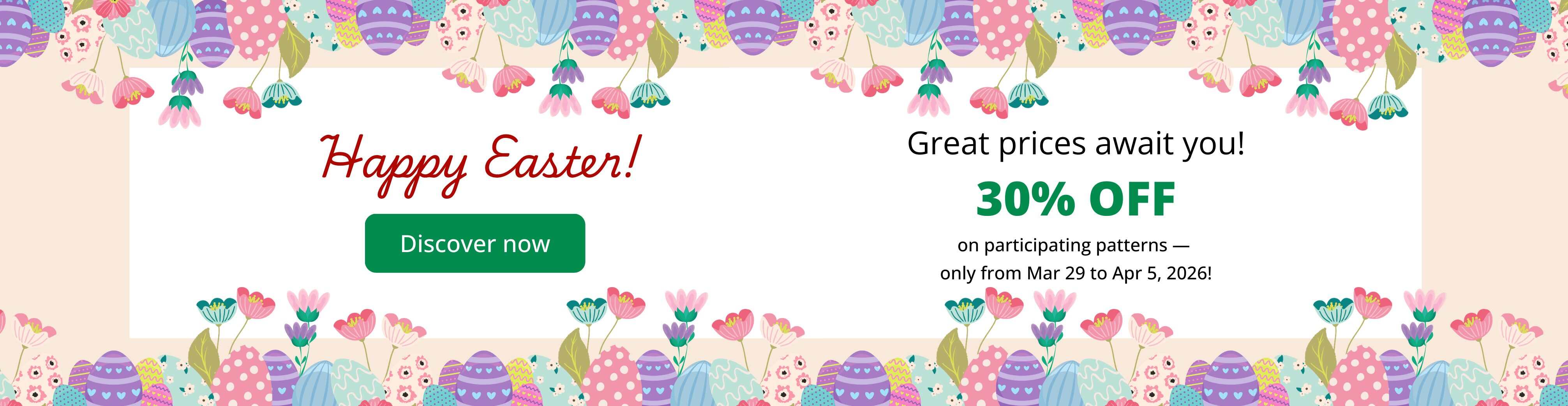 Crazypatterns Easter Sale: 30% discount on many crochet and knitting patterns