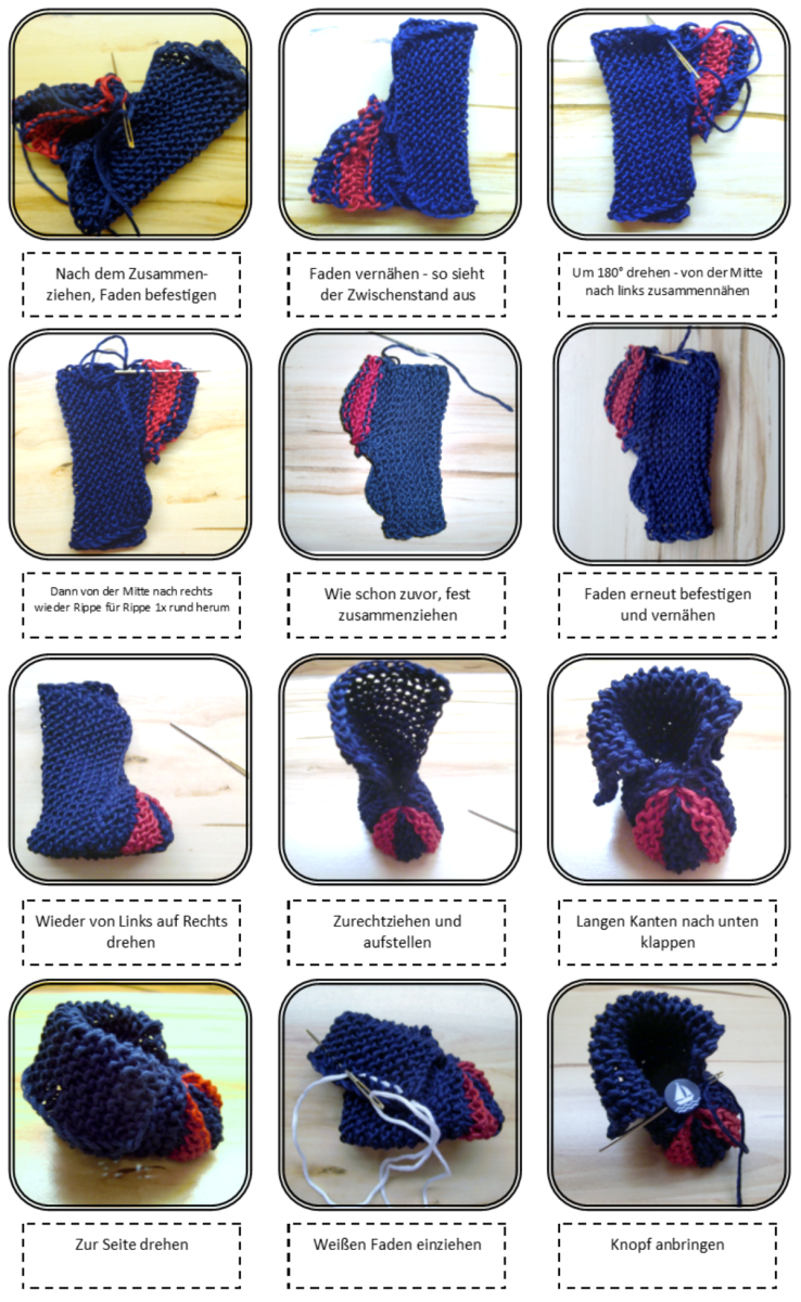 Blog-Inhaltsbild für '#GratisMaschen: Maritimes Babyset stricken – 3 kostenlose Anleitungen für Kleid, Mütze & Schühchen'