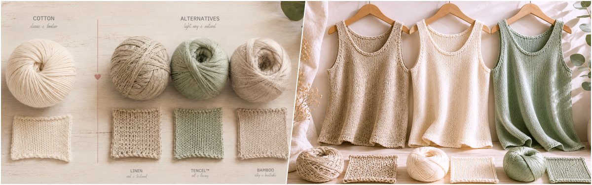 Blog content image for 'WissensMaschen: Summer Yarns Beyond Cotton – 7 Inspiring Alternatives for Light & Airy Projects'