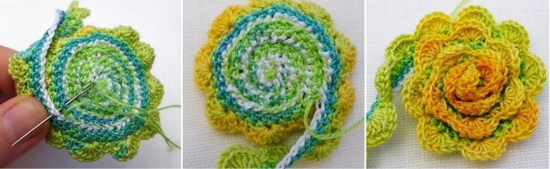 Blog-Inhaltsbild für 'Kostenlose Häkelanleitung: 3D-Blüten mit und ohne Perlen häkeln'