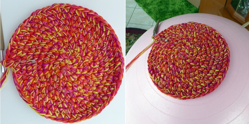 Blog-Inhaltsbild für 'Kostenlose Häkelanleítung Bezug für Sitzball aus Wollresten'