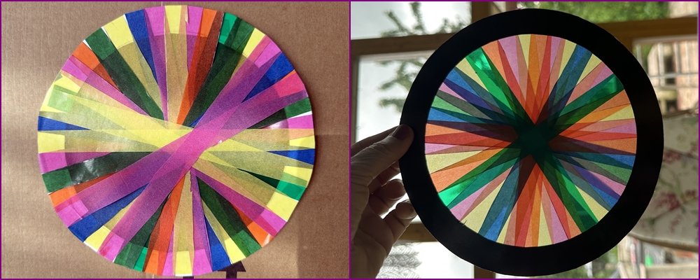 Blog-Inhaltsbild für 'Basteln mit Kindern: Bunte Windräder aus farbigen Transparentpapieren'