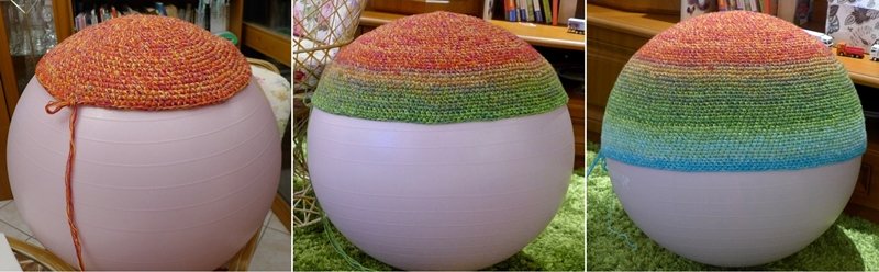 Blog-Inhaltsbild für 'Kostenlose Häkelanleítung Bezug für Sitzball aus Wollresten'