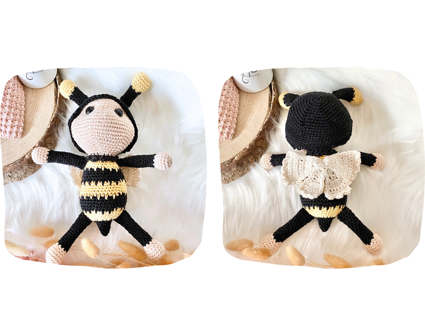 Blog-Inhaltsbild für 'Biene Bea, kostenlose Häkelanleitung von Wolldiamant'