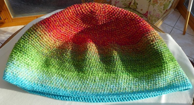 Blog-Inhaltsbild für 'Kostenlose Häkelanleítung Bezug für Sitzball aus Wollresten'