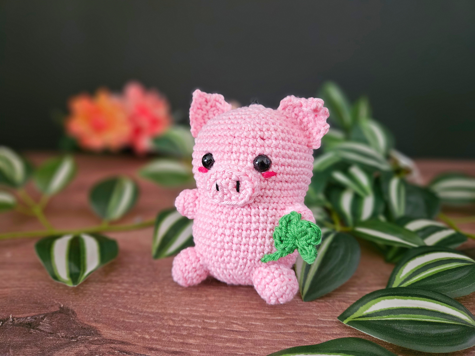 Blog content image for 'Crochet a Lucky Pig – Cute Amigurumi Pig with Clover'