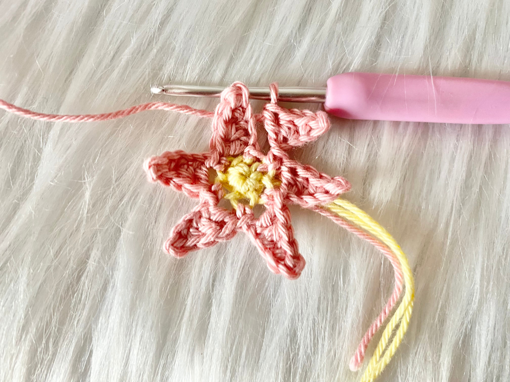 Blog-Inhaltsbild für 'Blumenmädchen Noemi trifft Biene Bea, kostenlose Häkelanleitung von Wolldiamant'