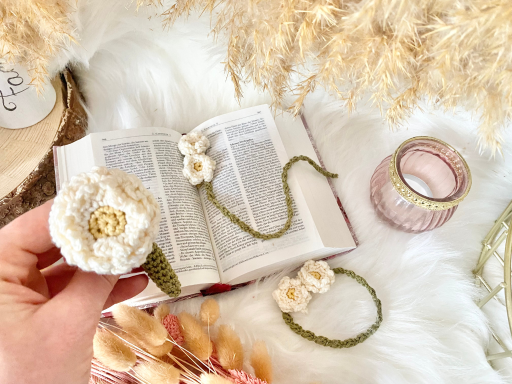 Blog-Inhaltsbild für 'Gänseblümchen, eine kostenlose Häkelanleitung und pädagogische Ideen von Wolldiamant'