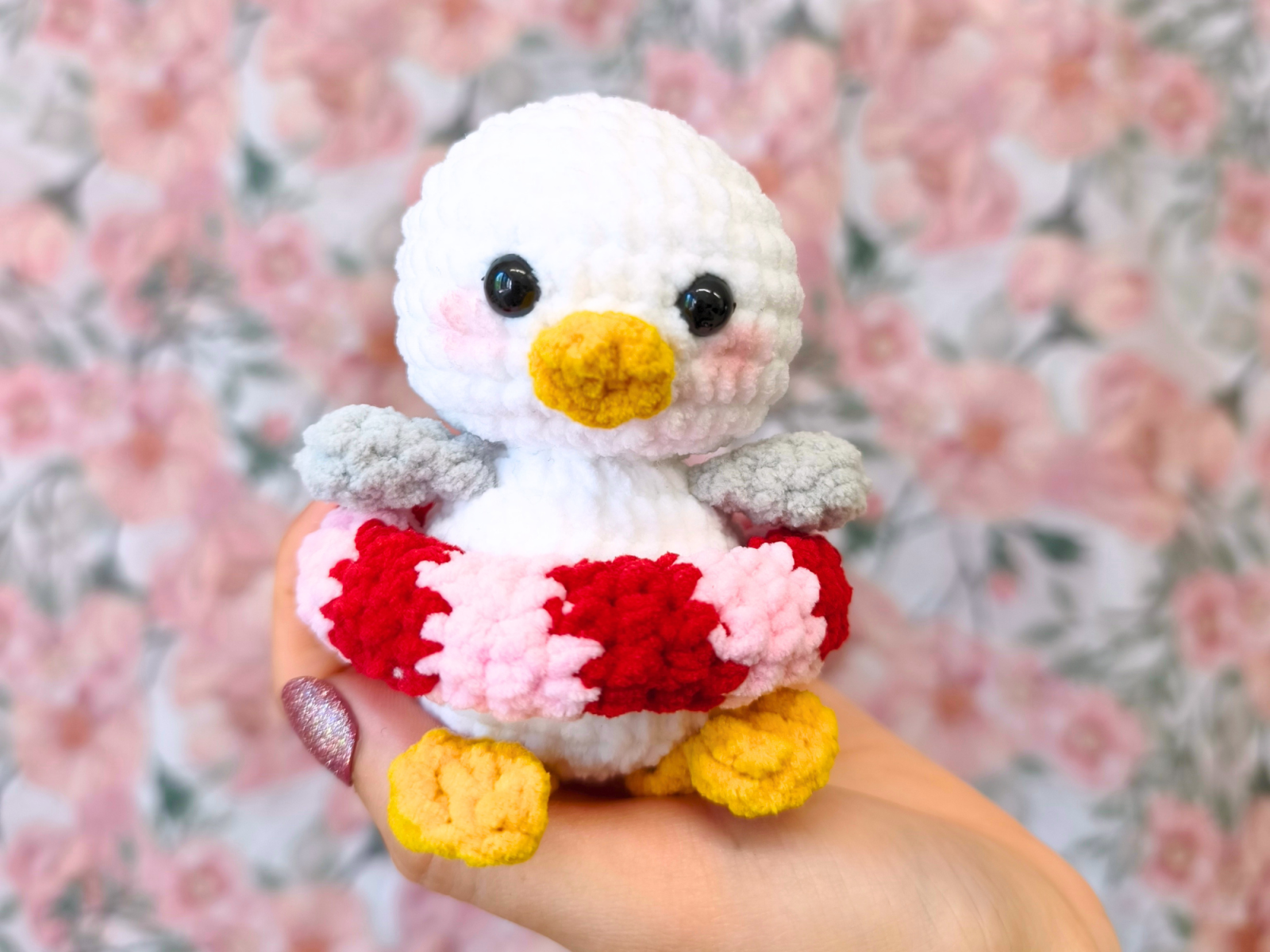 Blog-Inhaltsbild für 'Kostenlose Häkelanleitung – Möwe „Albert“ mit Schwimmring'