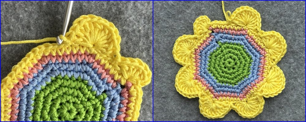 Blog-Inhaltsbild für 'Etwas Praktisches für den Garten: Tischtuchbeschwerer aus Garnresten häkeln'