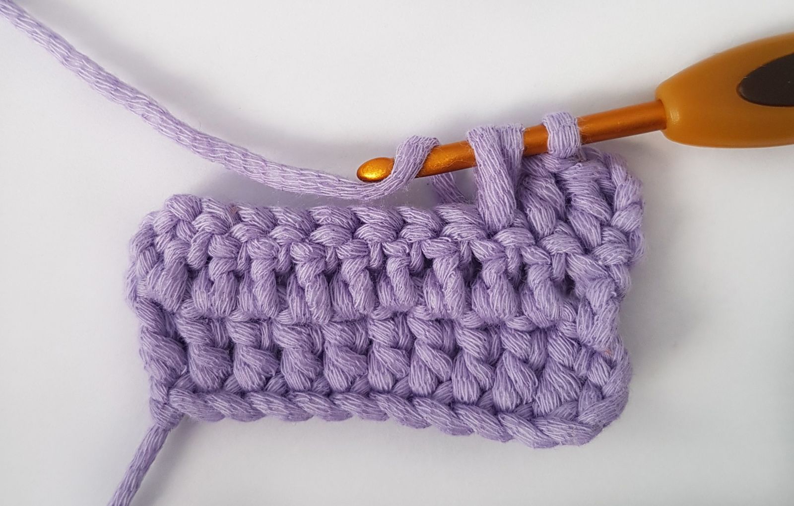Blog content image for 'Crochet double crochet (half double crochet UK) together = Decrease with double crochet'