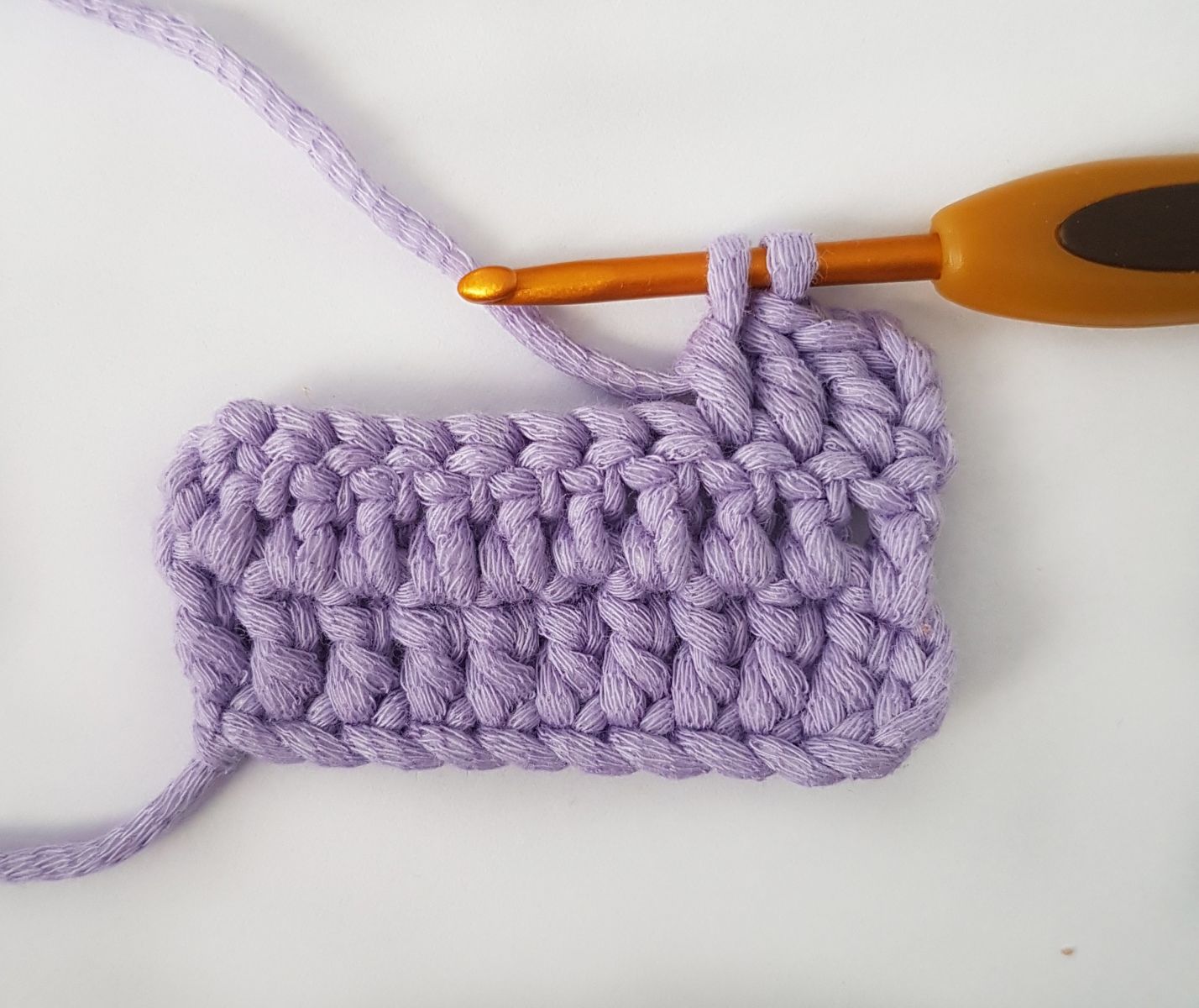Blog content image for 'Crochet double crochet (half double crochet UK) together = Decrease with double crochet'