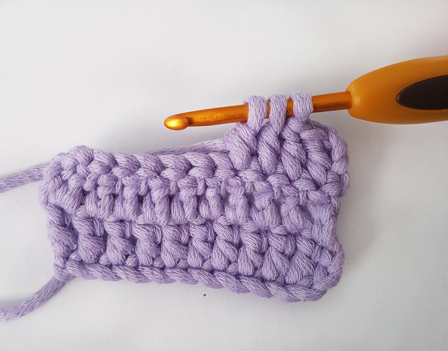 Blog content image for 'Crochet double crochet (half double crochet UK) together = Decrease with double crochet'