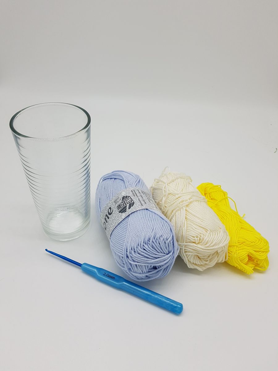 Blog-Inhaltsbild für 'Kostenlose Häkelanleitung für eine Glasumhäkelung'