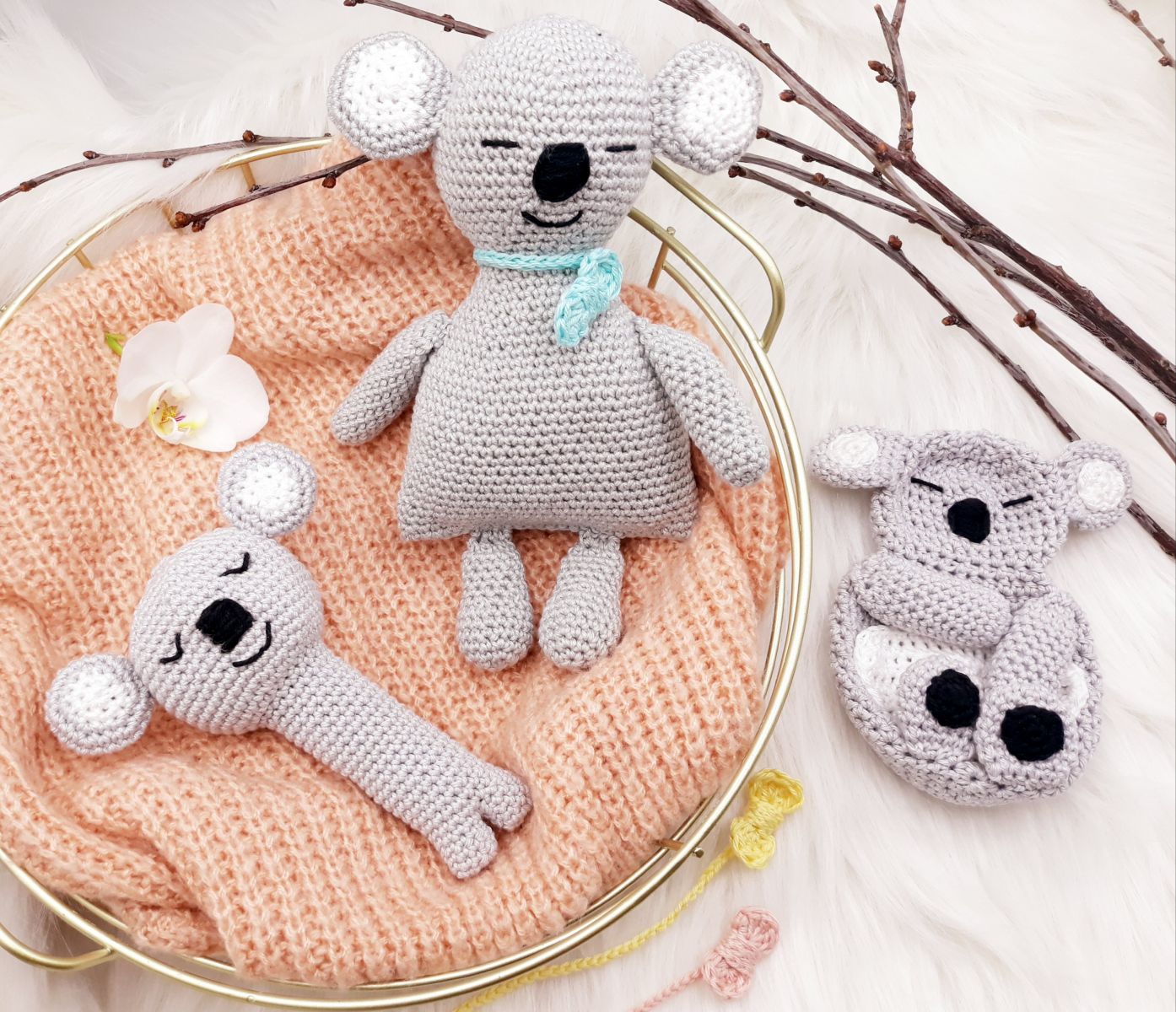 Blog content image for 'Zwuckel Koala Kajo, Rassel, kostenlose Häkelanleitung'