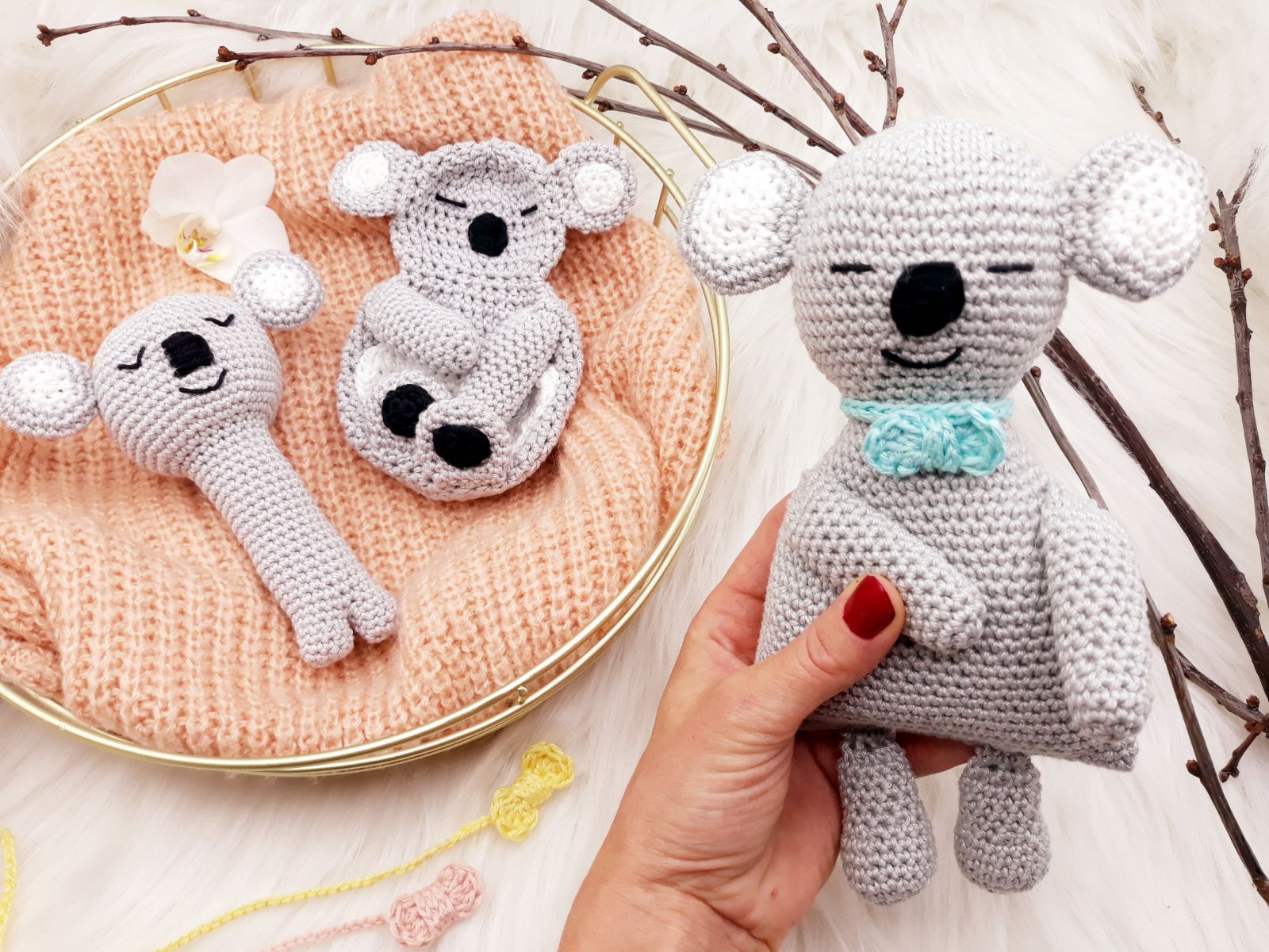 Blog-Inhaltsbild für 'Zwuckel Koala Kajo, Spieluhr, kostenlose Häkelanleitung'