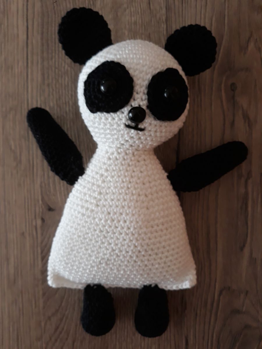 Blog-Inhaltsbild für 'Spieluhr Panda Paco, kostenlose Häkelanleitung'