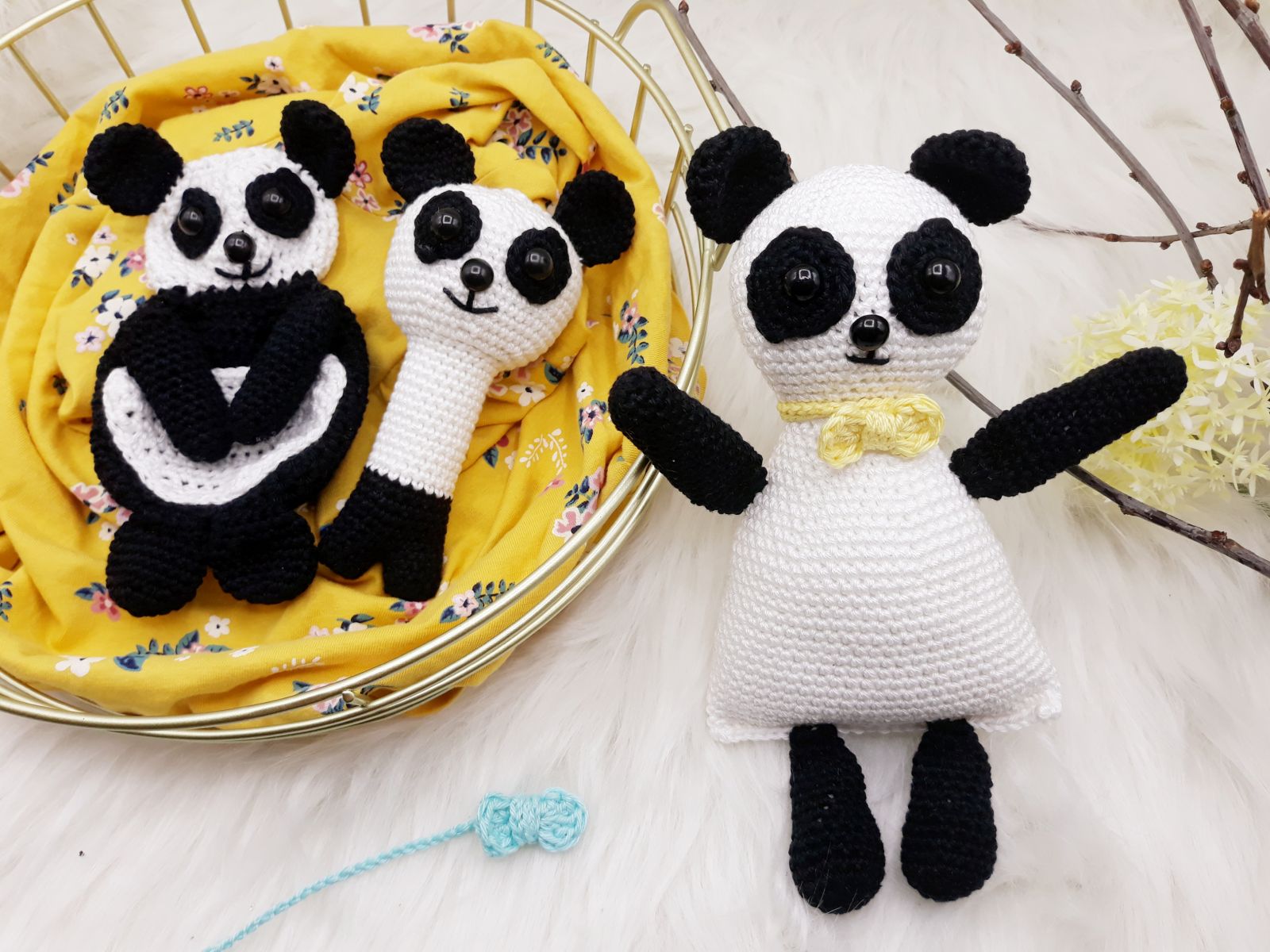 Blog-Inhaltsbild für 'Spieluhr Panda Paco, kostenlose Häkelanleitung'