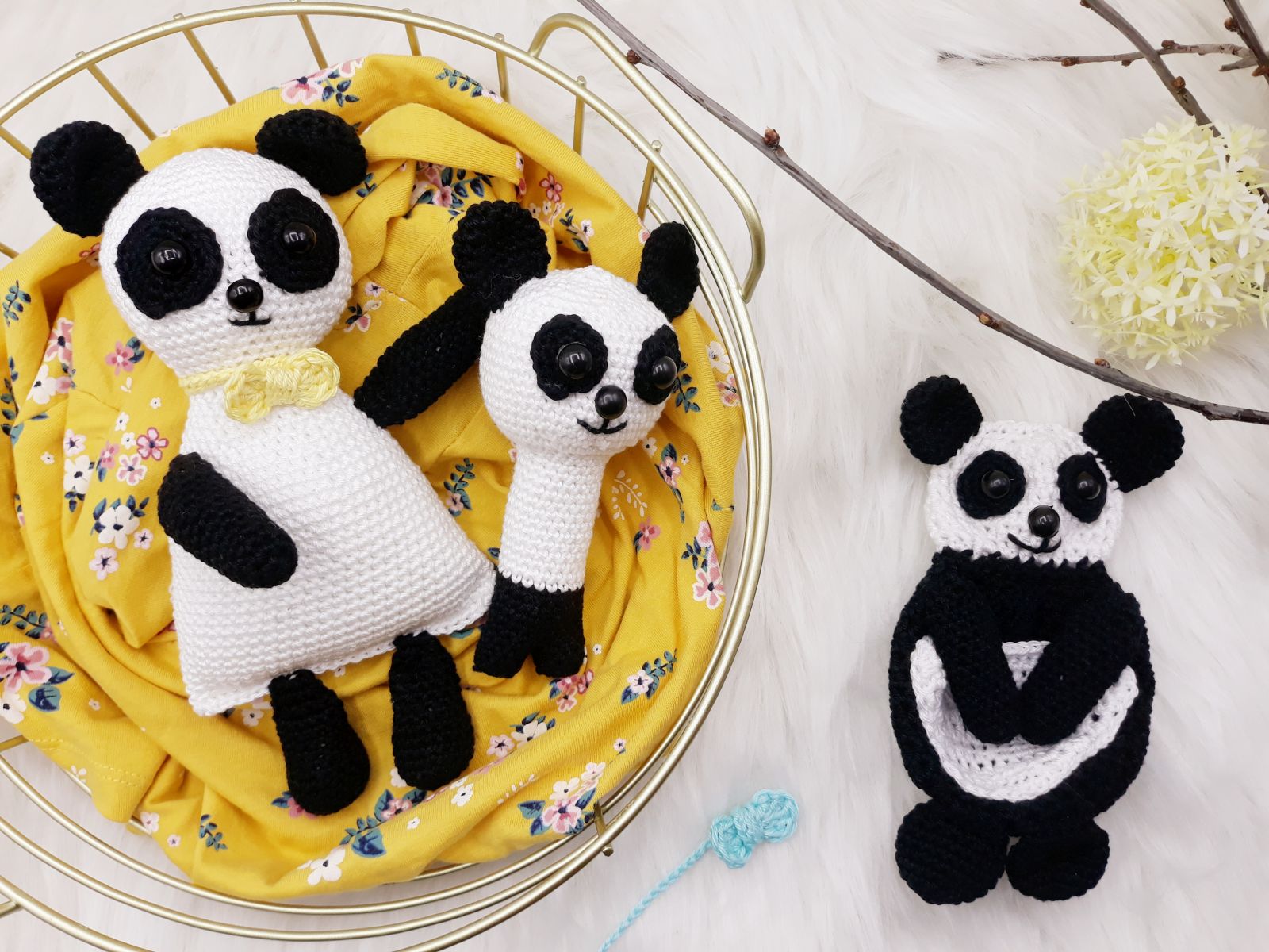 Blog-Inhaltsbild für 'Spieluhr Panda Paco, kostenlose Häkelanleitung'