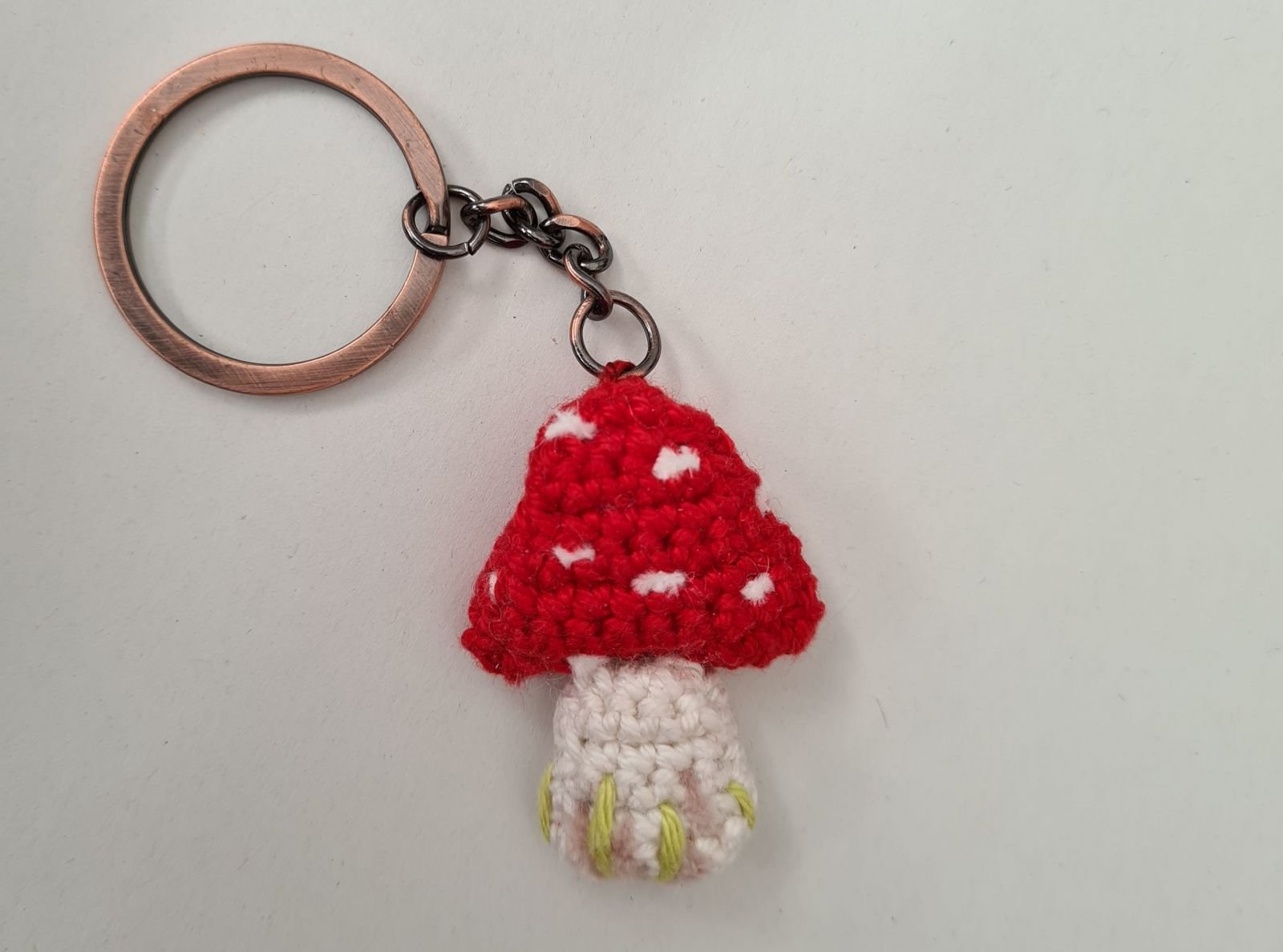 Blog content image for 'Free Crochet Pattern Keychain Mushroom'