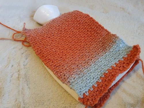 Blog-Inhaltsbild für 'Kostenlose Häkelanleitung für enen Wärmeflaschenanzug'