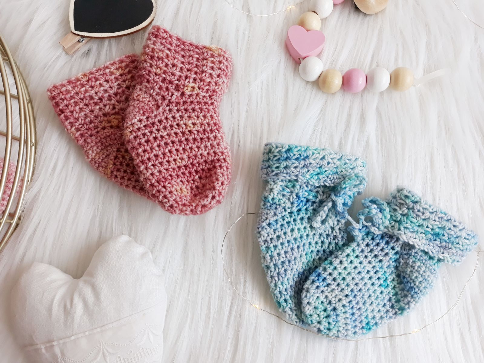 Blog-Inhaltsbild für 'Babysöckchen, kostenlose Häkelanleitung'