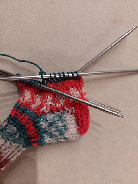 Blog-Inhaltsbild für 'Weihnachtliche Babysöckchen stricken – kostenlose Anleitung'