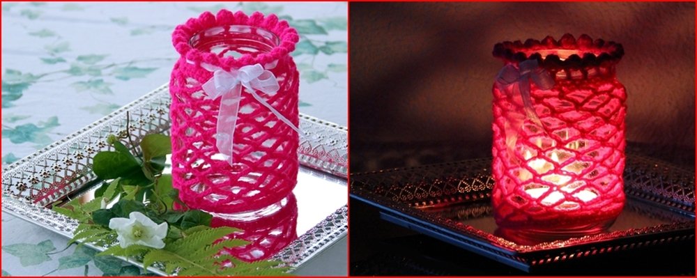 Blog-Inhaltsbild für 'Wollreste - Ideen und Anregungen + Gratis Häkelanleitung für ein Windlicht'