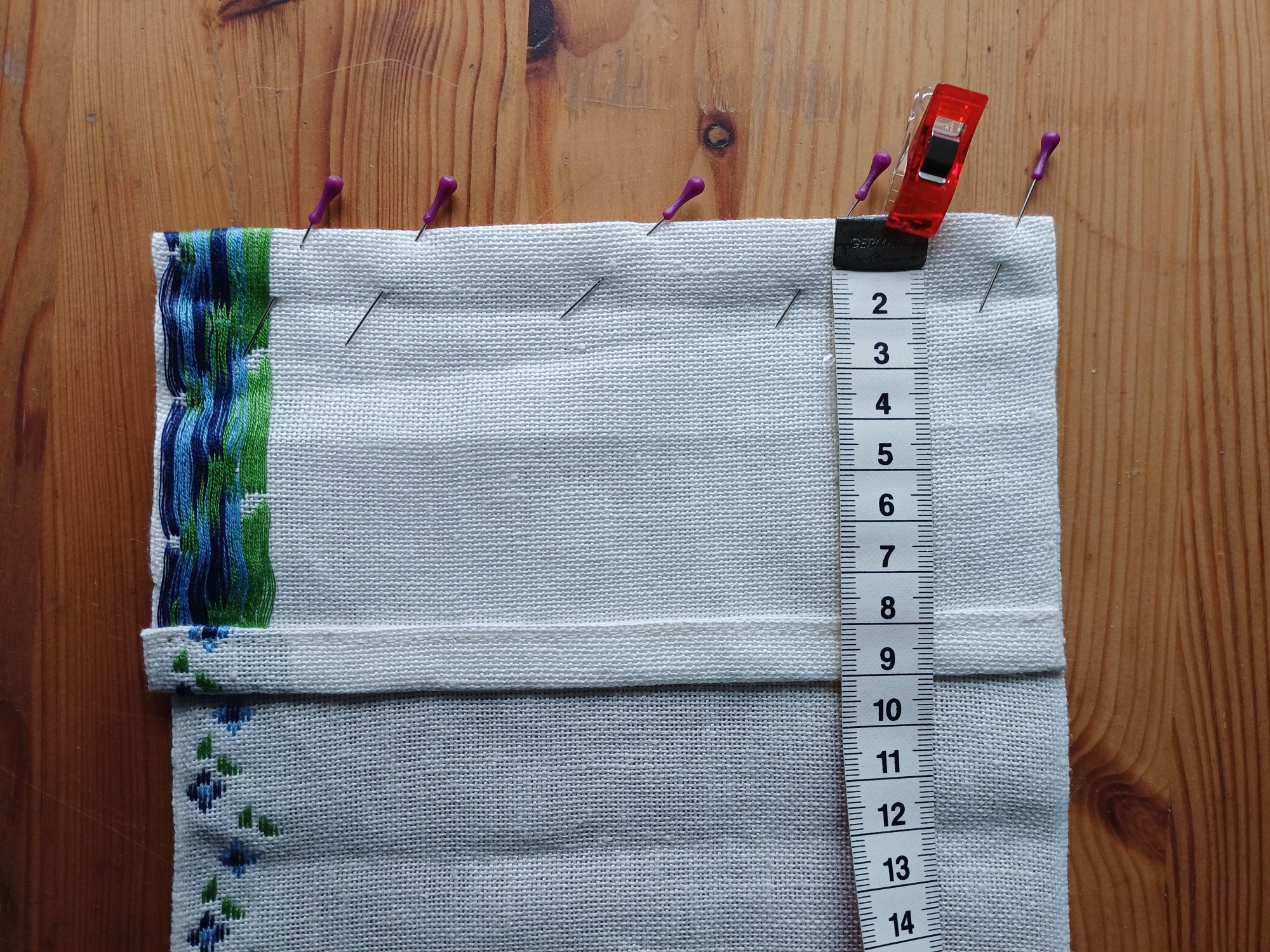 stoff falten für tunnelzug