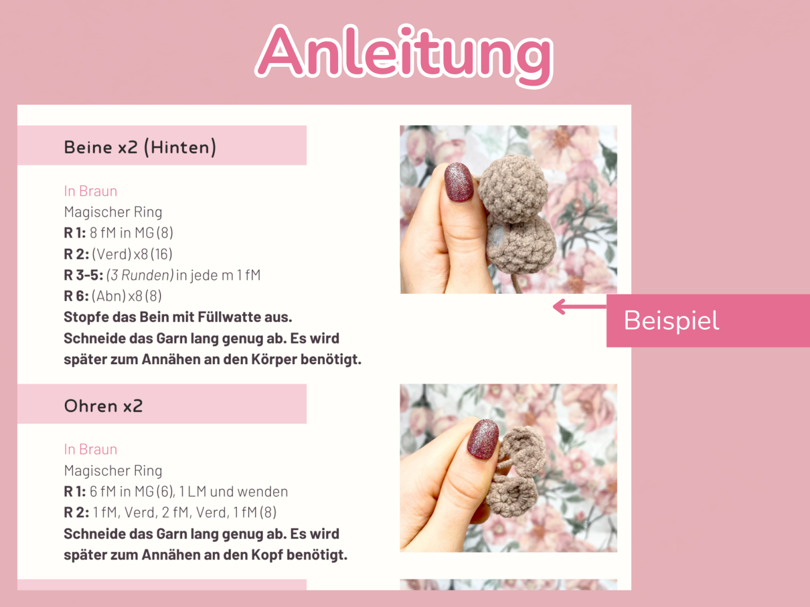 Blog-Inhaltsbild für 'Wie man Häkelanleitungen für Amigurumis richtig liest – mit Beispiel'