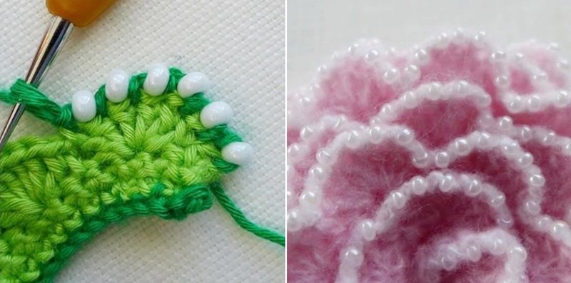 Blog-Inhaltsbild für 'Kostenlose Häkelanleitung: 3D-Blüten mit und ohne Perlen häkeln'