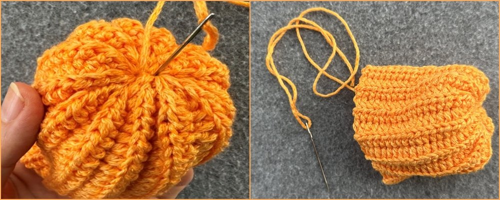 Blog-Inhaltsbild für 'Kleine Kürbisse als Schlüsselanhänger oder Taschenbaumler häkeln'