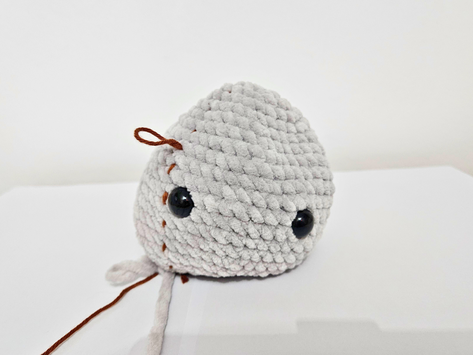 Blog content image for 'Free amigurumi crochet pattern for a small cat made with chenille yarn'