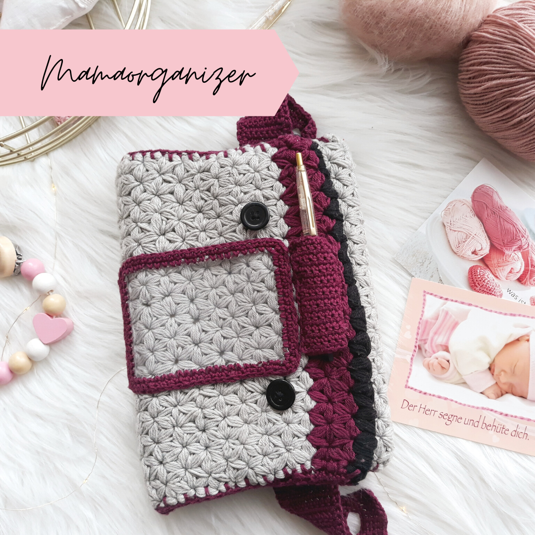 Blog-Inhaltsbild für 'Mamaorganizer, kostenlose Häkelanleitung von Wolldiamant'
