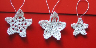 3 verschiedene Sterne als Geschenkanhänger oder für den Weihnachtsbaum