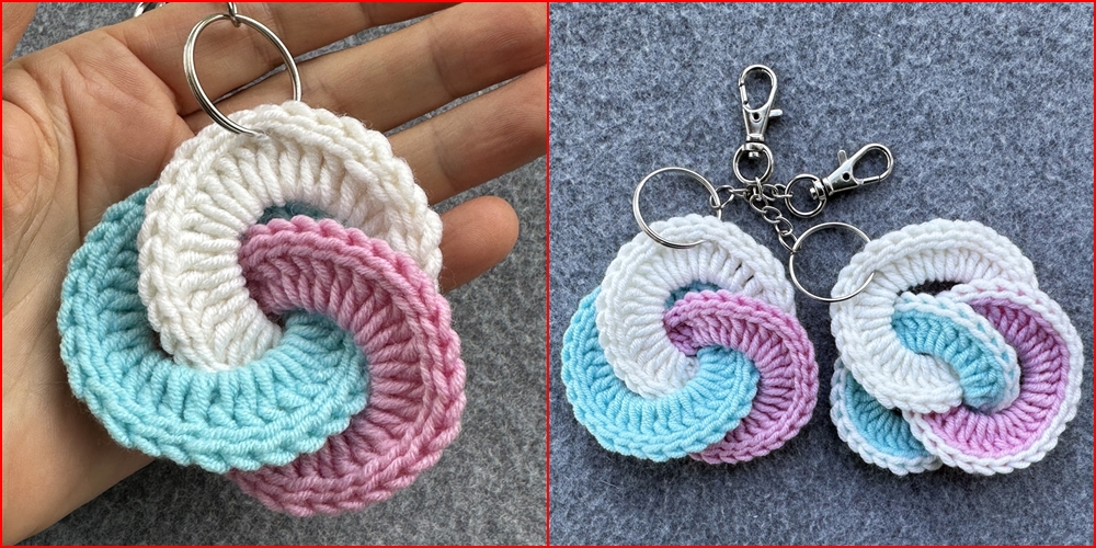 Blog-Inhaltsbild für 'Schlüsselanhänger aus Wollresten - Häkelanleitung auch für Häkelanfänger'