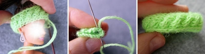 Blog-Inhaltsbild für 'Schal und Mütze für kleine Modepuppen - Kostenlose Strickanleitung'