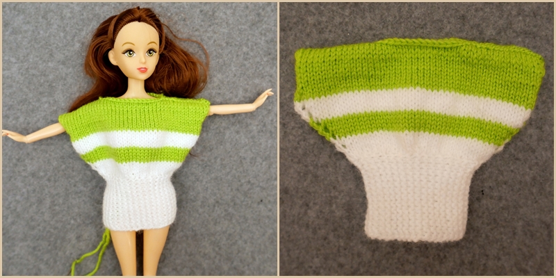 Blog-Inhaltsbild für 'Oversized-Minikleidchen für kleine Puppen - Kostenlose Strickanleitung'