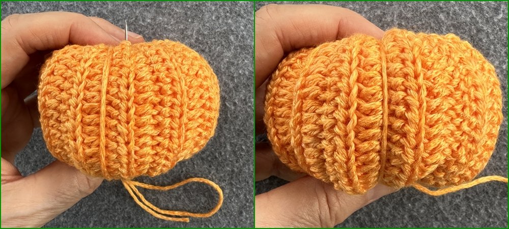 Blog-Inhaltsbild für 'Kleine Kürbisse als Schlüsselanhänger oder Taschenbaumler häkeln'