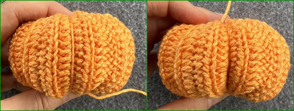 Blog-Inhaltsbild für 'Kleine Kürbisse als Schlüsselanhänger oder Taschenbaumler häkeln'