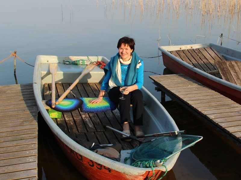 Blog-Inhaltsbild für 'Gefilztes rundes Sitzkissen aus Wollresten'