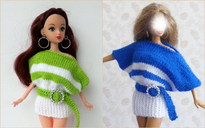 Blog-Inhaltsbild für 'Oversized-Minikleidchen für kleine Puppen - Kostenlose Strickanleitung'
