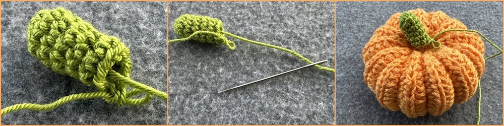 Blog-Inhaltsbild für 'Kleine Kürbisse als Schlüsselanhänger oder Taschenbaumler häkeln'