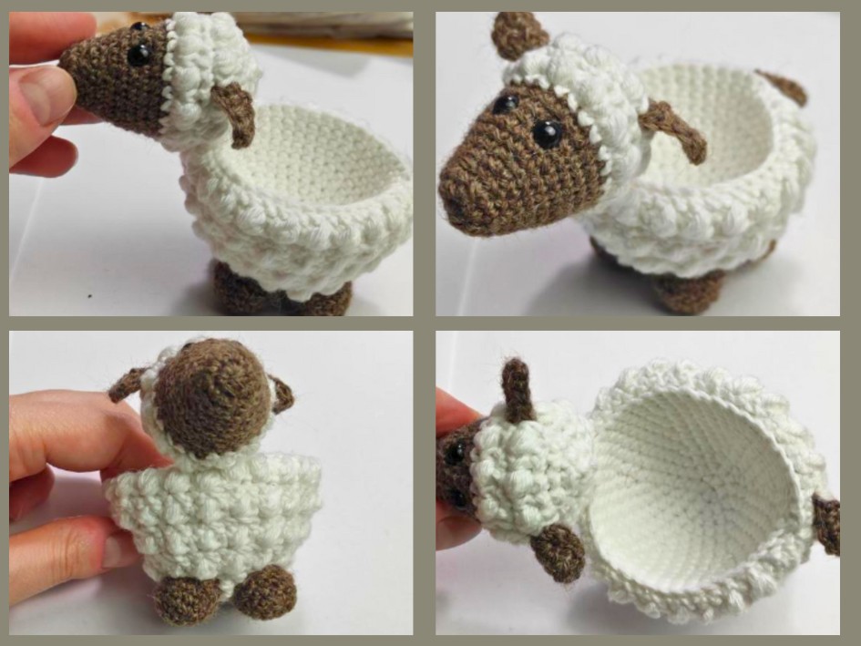 Blog-Inhaltsbild für 'Kostenlose Häkelanleitung Eierbecher Schäfchen für Ostern'