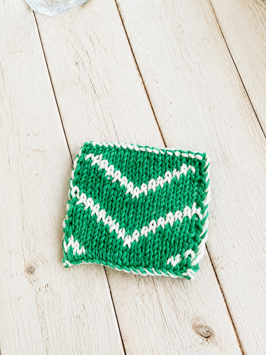 Blog-Inhaltsbild für 'Kostenlose Strickanleitung für Glasuntersetzer im Vintage Look'