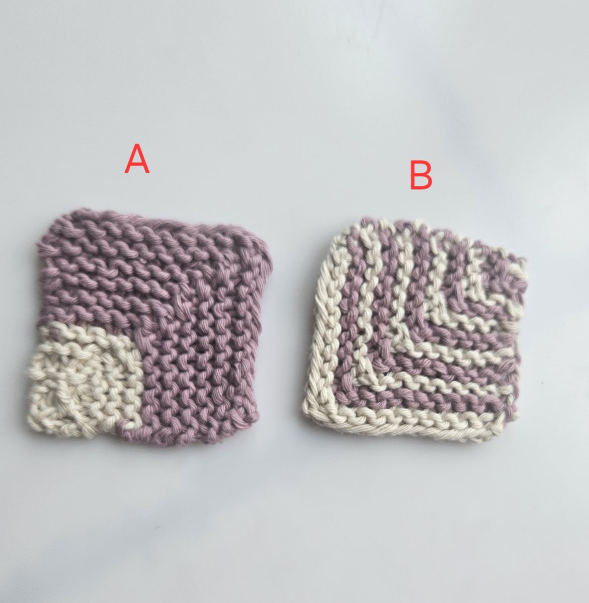 Blog-Inhaltsbild für 'Wie man Mitred Squares strickt: ein Tutorial für Anfänger'
